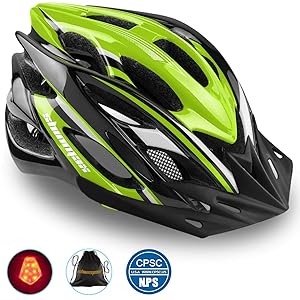 Shinmax Bike Helmet,Bicycle Helmet CPSC/CE Certified Adjustable Size Ultralight Adult Cycling Helmet with Visor&Rear Light &Portable Backpack Specialized Cycling Helmet for Men Women SM-UHD