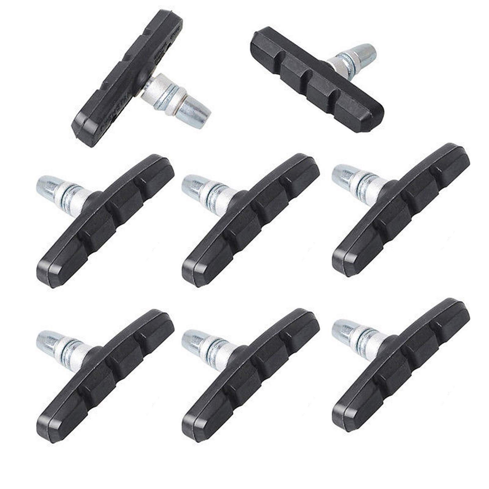 XNJIHWA 4 Pairs V-Brake Brake Pads 70mm V Brake Blocks Set with Spacers V Bike Brake Pads for V Brakes U-Brake and Cantilever