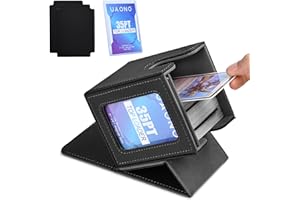 UAONO Card Deck Box with MTG Commander Display, Patented Design Card Deck Case Holds 100+ Double-Sleeved Cards, PU Leather Ca