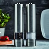 Cooks Professional Electric Salt & Pepper Mill Set - Adjustable Grinders view 4