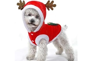 PUOYIS Pet Dog Christmas Clothes Costume, Dog Clothes for Small Medium Dogs and Cats