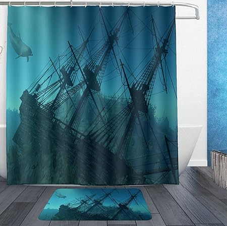 Homestores Waterproof Shower Curtains 72x72 And Bath Rug 18x30