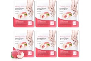 LINGHAOLH Hydrating Hand Masks, 6PCS Hand Mask Moisturizing Gloves for Men Women, Smooth Long Lasting Soft Exfoliating Hand Peeling Spa Mask Moisturizer Beauty Gift Set for Dry Cracked Rough Dull Hands（G)
