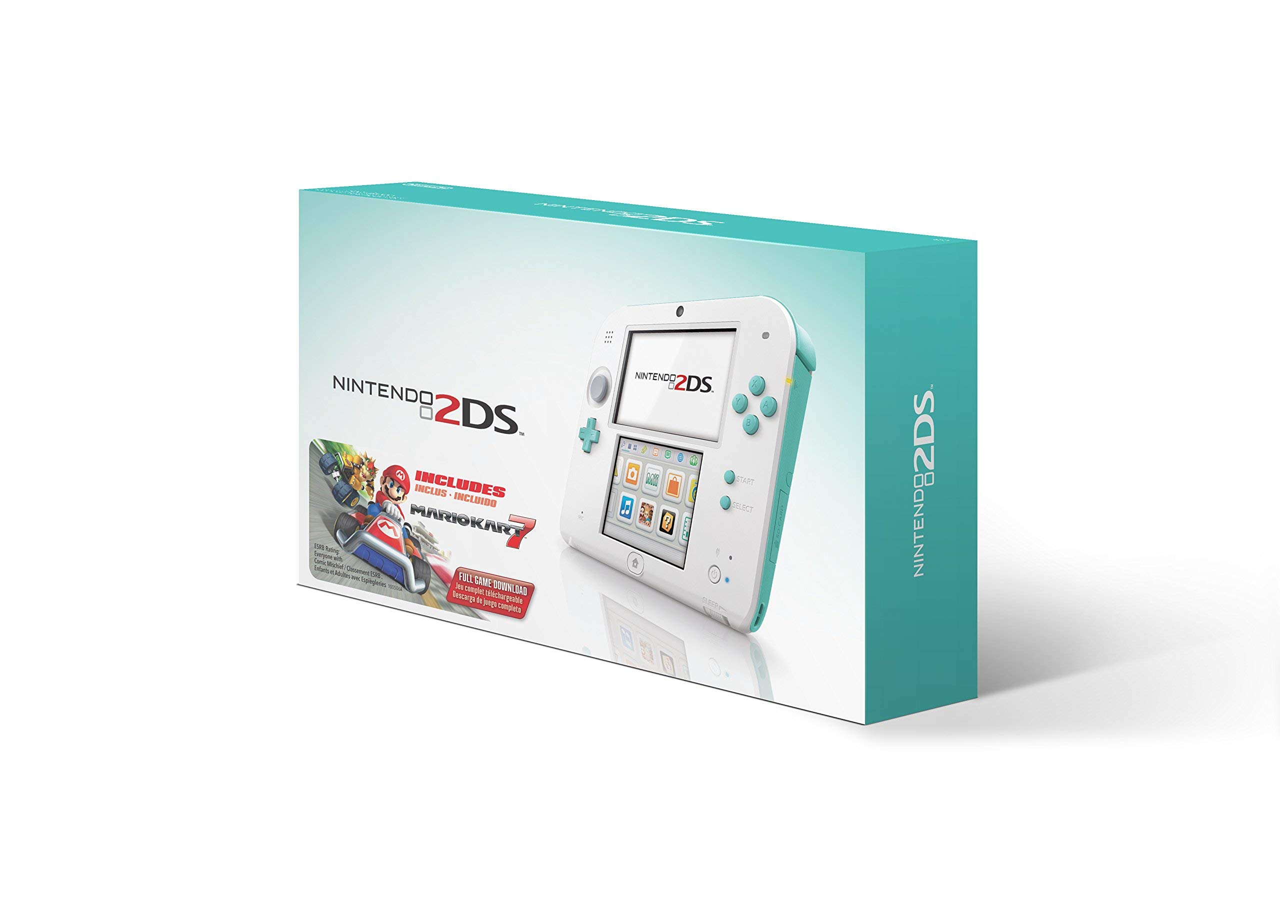 Nintendo 2DS Sea Green (Includes Mario Kart 7) (Renewed)