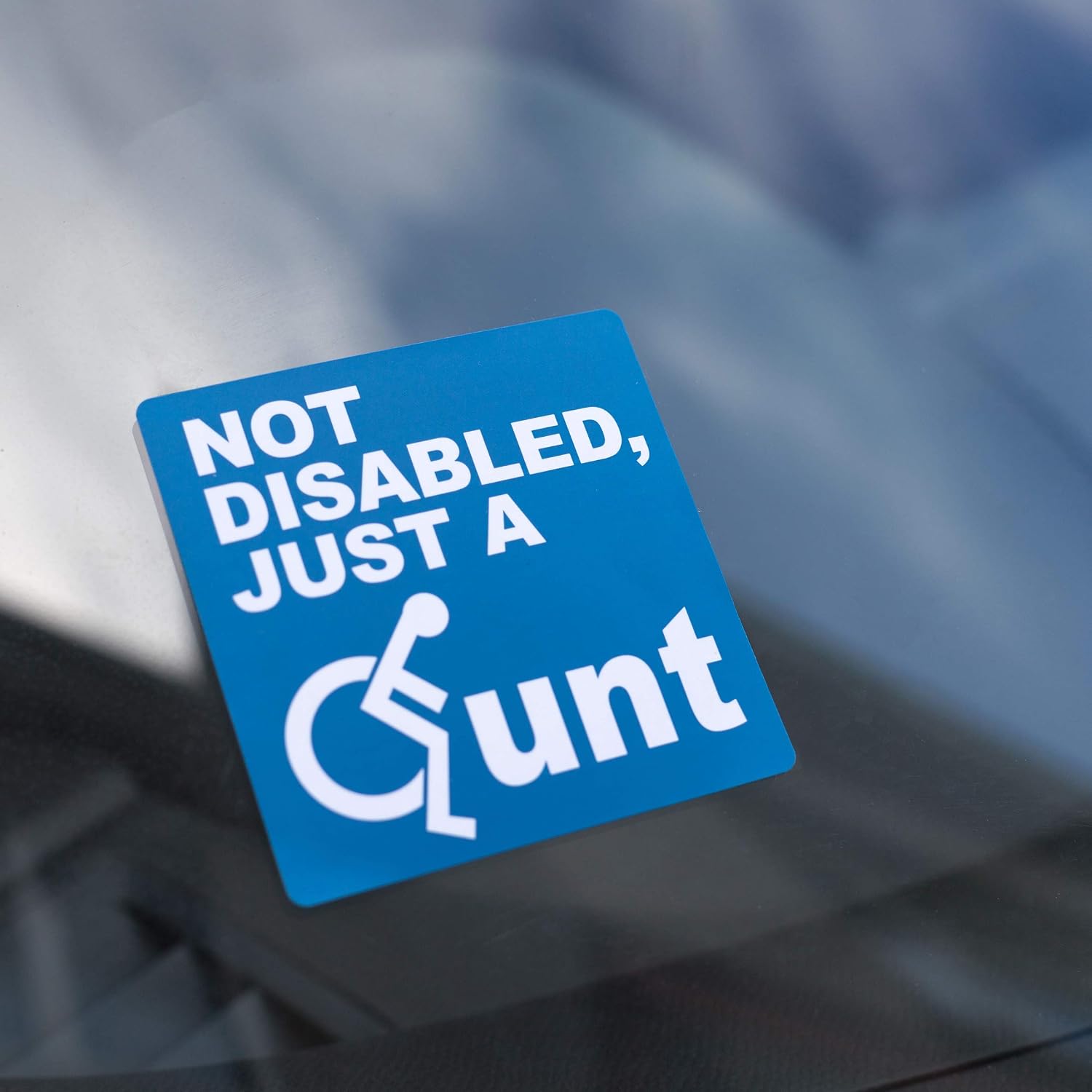 DM Novelties Not Disabled Just A CUNT Bad Parking Space Bay Bumper Sticker (6 Stickers), Blue