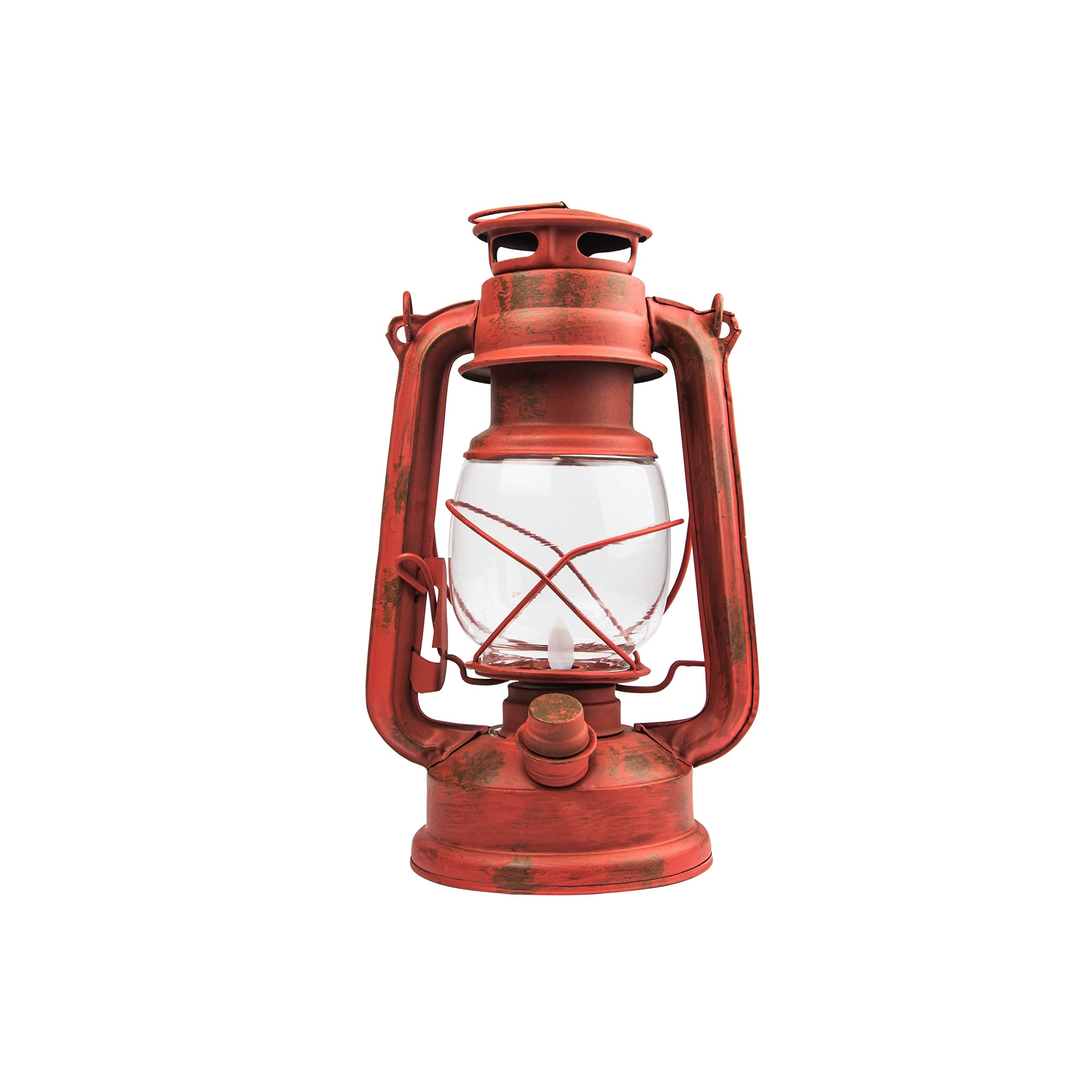 Photo 1 of NEBO 15 LED Lantern, 9" Battery Operated Traditional Metal Lantern Design for Indoor/Outdoor Use, Rustic Red