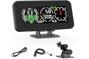 MOTOCOCHE GPS Digital Inclinometer Car Digital Inclinometer for Off-Road Vehicles, DC10-30V Multifunction Vehicle Clinometer 