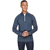 J America Adult Triblend Fleece Quarter-Zip 2XL TRUE NAVY TRBLND
