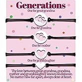 Temulnee Great Grandma Mom Granddaughter Bracelets Gifts Mother Daughter Grandmother Bracelets Set for 3 4 Generations Matching Bracelet Nana Mothers Day Gifts Women Jewelry Birthday Gift 3 4 5 6 Pcs