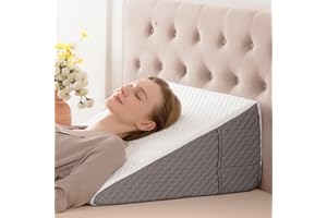 Simpledad 12" Wedge Pillow for Acid Reflux and Back Pain Relief, Snoring, Bed Wedge Pillow for Sleeping After Surgery. Bed Pillow Wedge for Headboard, Cooling Memory Foam Top, Breathable Cover