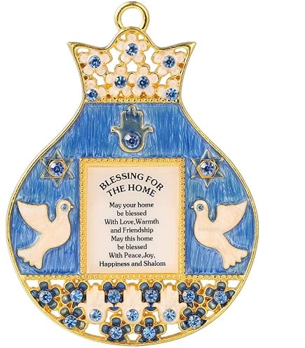 Mezouza De Voiture Bleu Ciel Avec Bénédiction Hébraïque - Plexiglas 8x9 Cm | Cadeau Judaïque De Protection Pour Voyage