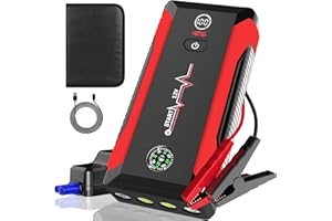 JAOPAE Car Jump Starter, Jump Starter Battery Pack for Up to 8.5L Gas & 8.0L Diesel Engines, 12V Portable Jump Box with 4 Modes Flashlight and Jumper Cable, Power Bank Function