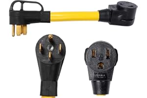 ONETAK NEMA 14-50P to 6-50R 240V 50 Amp 4 Prong Male Plug to 3 Prong Female Outlet Receptacle Generator Welder Dryer EV Charger Power Cord Adapter