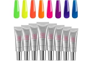 Arousar Neon Candy Poly Nail Gel Set, Yellow Pink Purple Blue Nail Extension Gel for Beginners Professional, Builder Nail Gel Thanksgiving Day & Halloween DIY Design Nail Art Salon