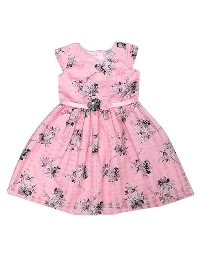 Doodle Girls Frock Floral Printed One Piece Dress A Line Dress Knee Length For Baby Girl Sleeveless Dress For Kids Casual Pink 4 5 Years Amazon In Clothing Accessories