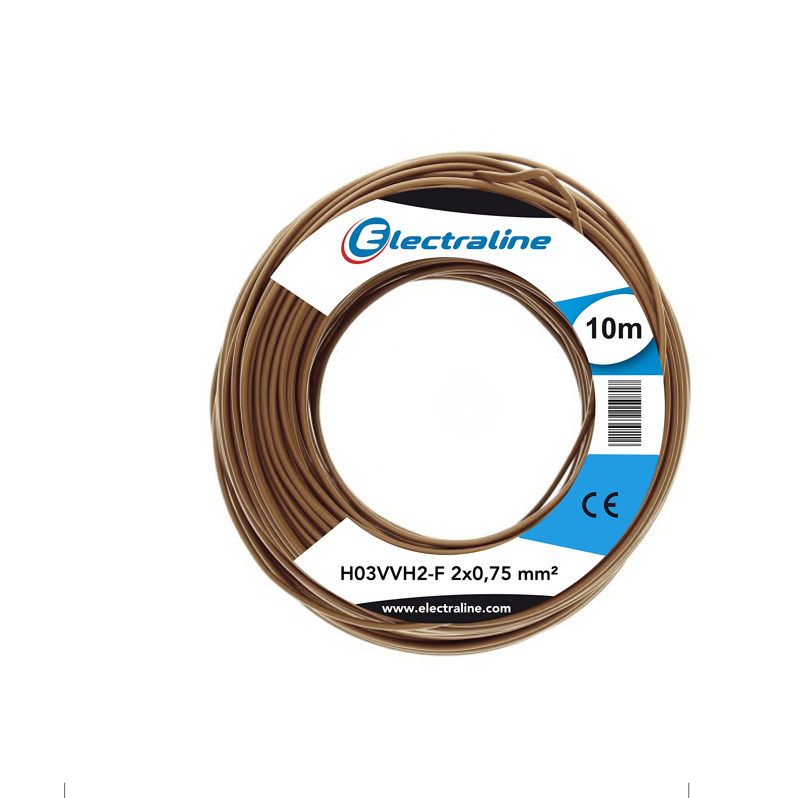 Cable H03VVH2-F, 2 x 0.75 mm, 10 m