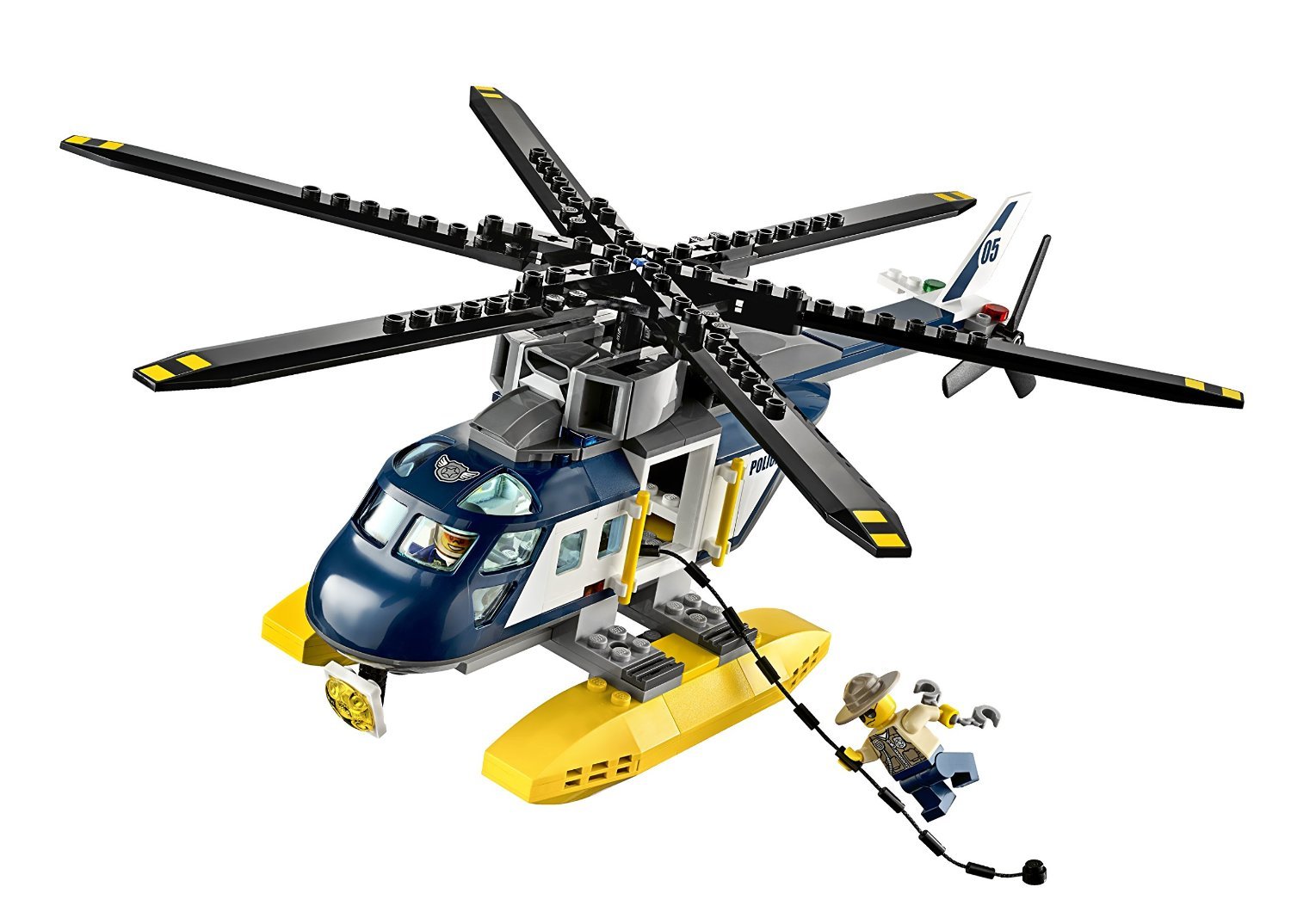 Persecución en helicóptero de la policía de LEGO City