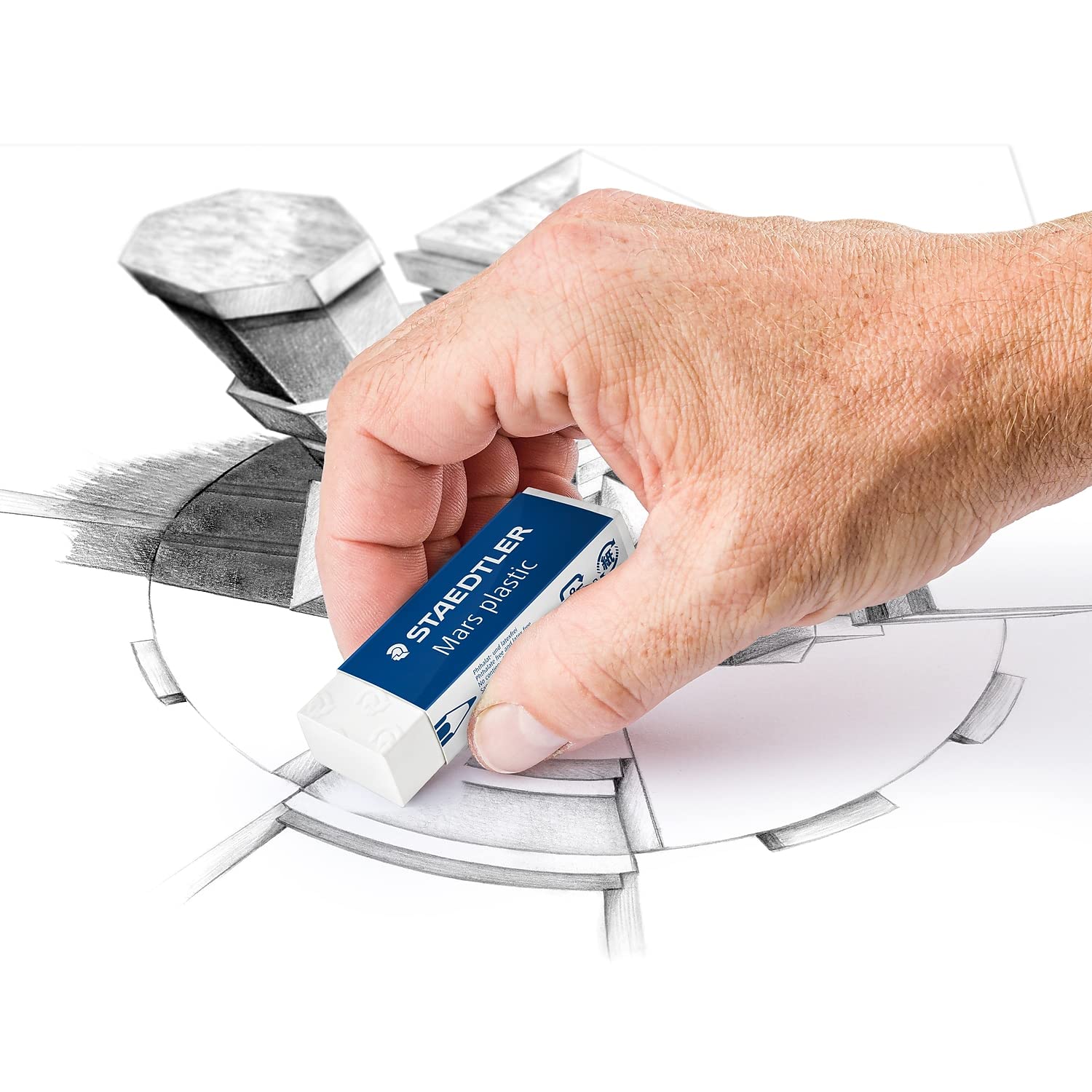 STAEDTLER Mars Plastic Vinyl Erasers (20-Pack), White Erasers for Clean & Precise Results - Latex-Free, Minimal Crumbling