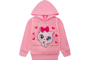 RETSUGO Girls Rainbow Stripes Unicorn Pullover Hoodie Long Sleeve Sweatshirt Tops with Kangaroo Pocket Winter Clothes 2-7T…