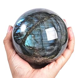 MOGEMT Labradorite Crystal Ball with Stand Large