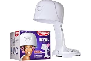 RED by KISS 1875 Watt Ceramic Tourmaline Hood Dryer, 4 Heat Settings Blow Dryer for Home & Salon, Height Adjustable Convenient Hooded Hair Dryer