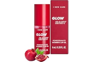 I DEW CARE Lip Oil - Glow Easy Pomegranate | Vitamin C Lip Oil, Pigmented Glossy Lip Oil, Hydrating, Korean Makeup, Tinted Lip Care, Cool Red, 0.20 Fl Oz