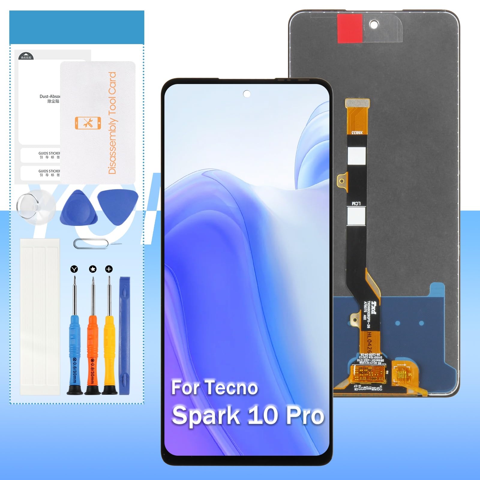 Screen Replacement for Tecno Spark 10 Pro / K17 6.8" LCD Display Screen Touch Digitizer Full Assembly