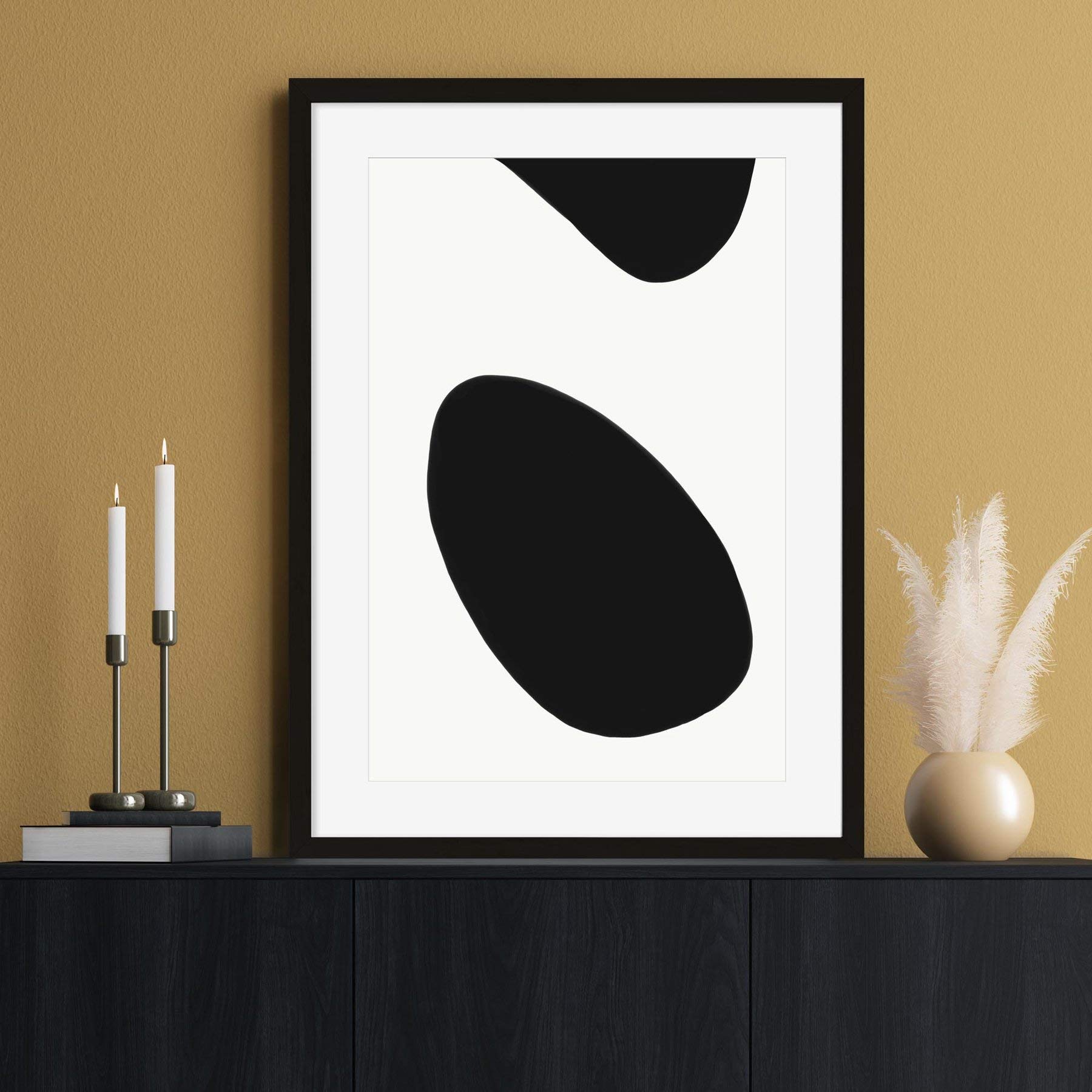 Abstract House Organic Monochrome Art Print 30x40cm