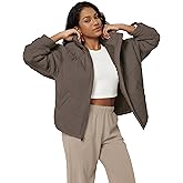 ODODOS Women's Sherpa Lined Insulated Jacket Full Zip Split Hem Long Sleeve Coat Winter Warm Outerwear with Pockets