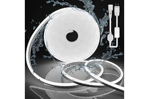qnnp LED Neon Rope Light 65.6ft/20m LED Lights Strip AC110-120V Waterproof Cuttable Flexible Neon Strip Lights for Indoor&Outdoor Decoration Kitchen Bedroom Garden Hotel (Power Adapter Included)