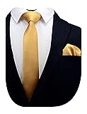 GUSLESON 2.4" Slim Necktie and Handkerchief Set For