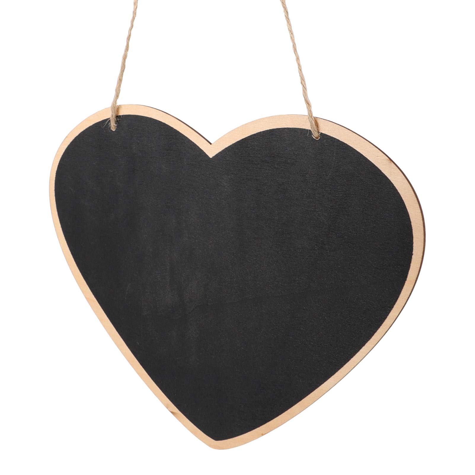 NUOBESTY 6pcs Heart Chalkboard Sign Blackboard Message Board Plaque Stores Home Decor Wedding Hanging Decoration