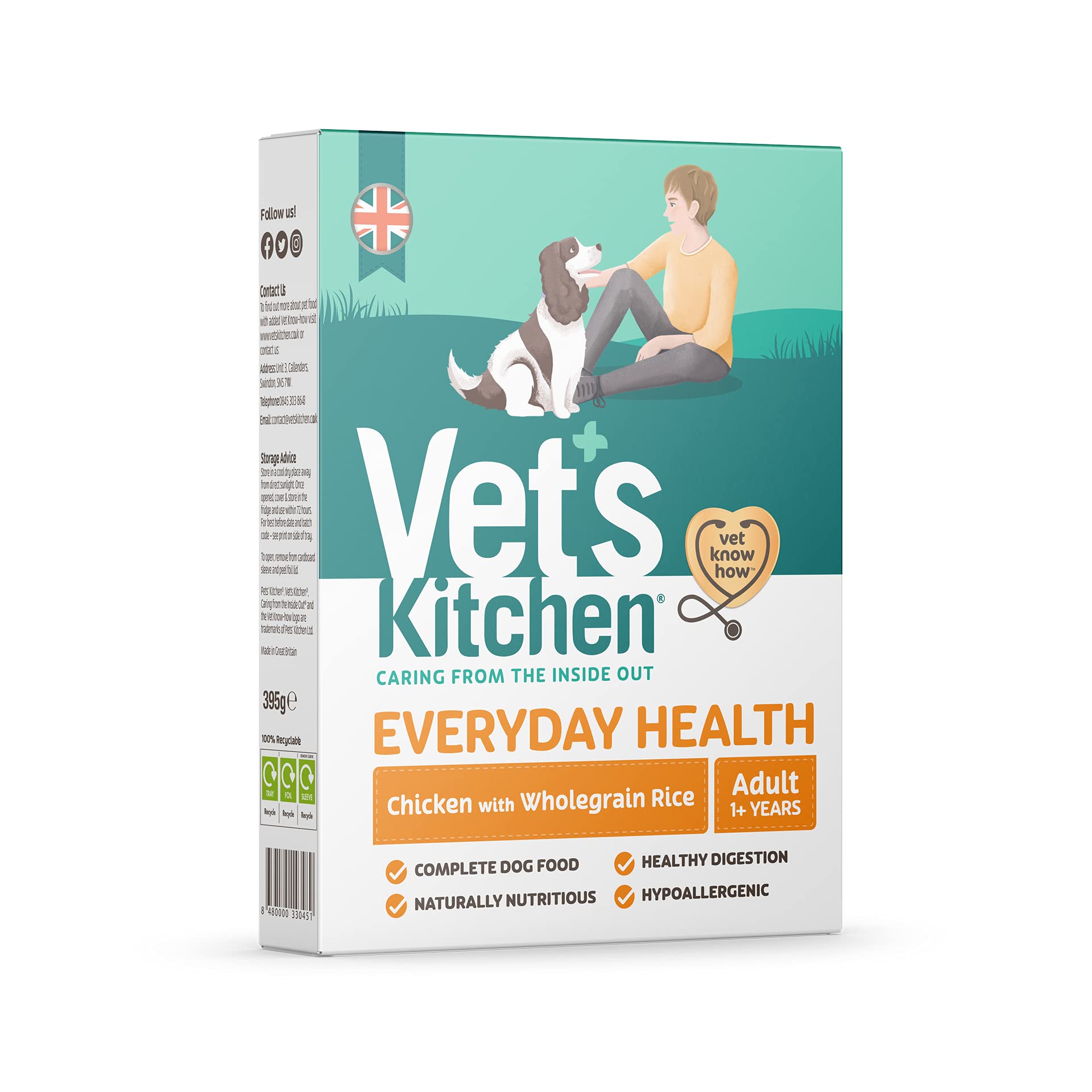 Vet's Kitchen Wet Dog Food,Chicken, 395 g (Pack of 10)