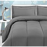 Utopia Bedding All Season Grey Comforter Set with 2 Pillow Cases, 3 Piece Soft Brushed Microfiber Kids Bedding Set for Boys/Girls, Machine Washable (Twin)