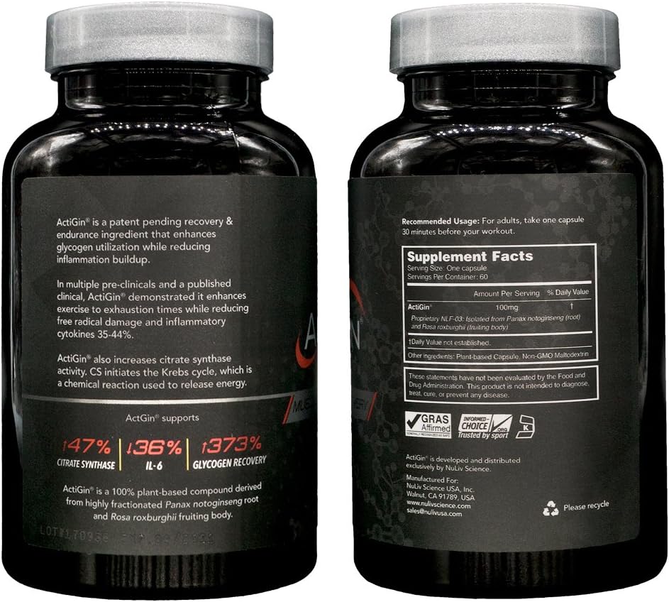 ActiGin Glycogen FUEL and Muscle Recovery for best post workout