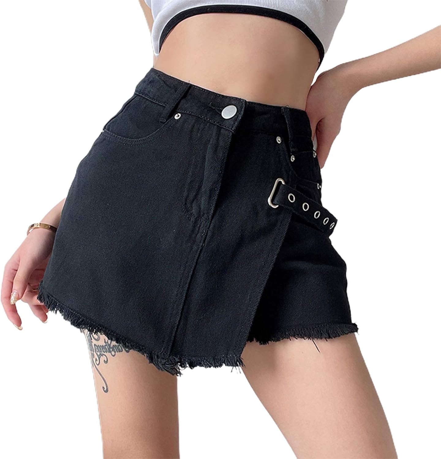 Ladies Casual Skirts Fashion hot Girl Skirts Casual Edging Retro Solid Color Aline Skirt Street