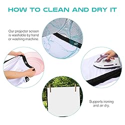 AAJK Projector Screen 100 inch, Washable Projector