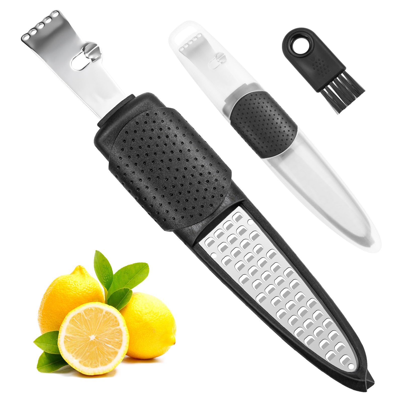 Photo 1 of Lemon Zester Tool 4-in-1 with Channel Knife, Grater, Peeler & Stripper, Stainless Steel Citrus Zester for Kitchen, Cheese, Vegetables, Dishwasher Safe