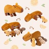 OUOZZZ 15 Inch Capybara Plush Family Set Mother with 4 Babies Inside view 3