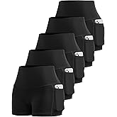 LZYVOO Biker Spandex Shorts Women, High Waisted Tummy Control Workout Yoga Shorts with Pockets