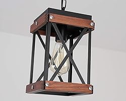 Fivess Lighting Rustic Farmhouse Plug in Pendant