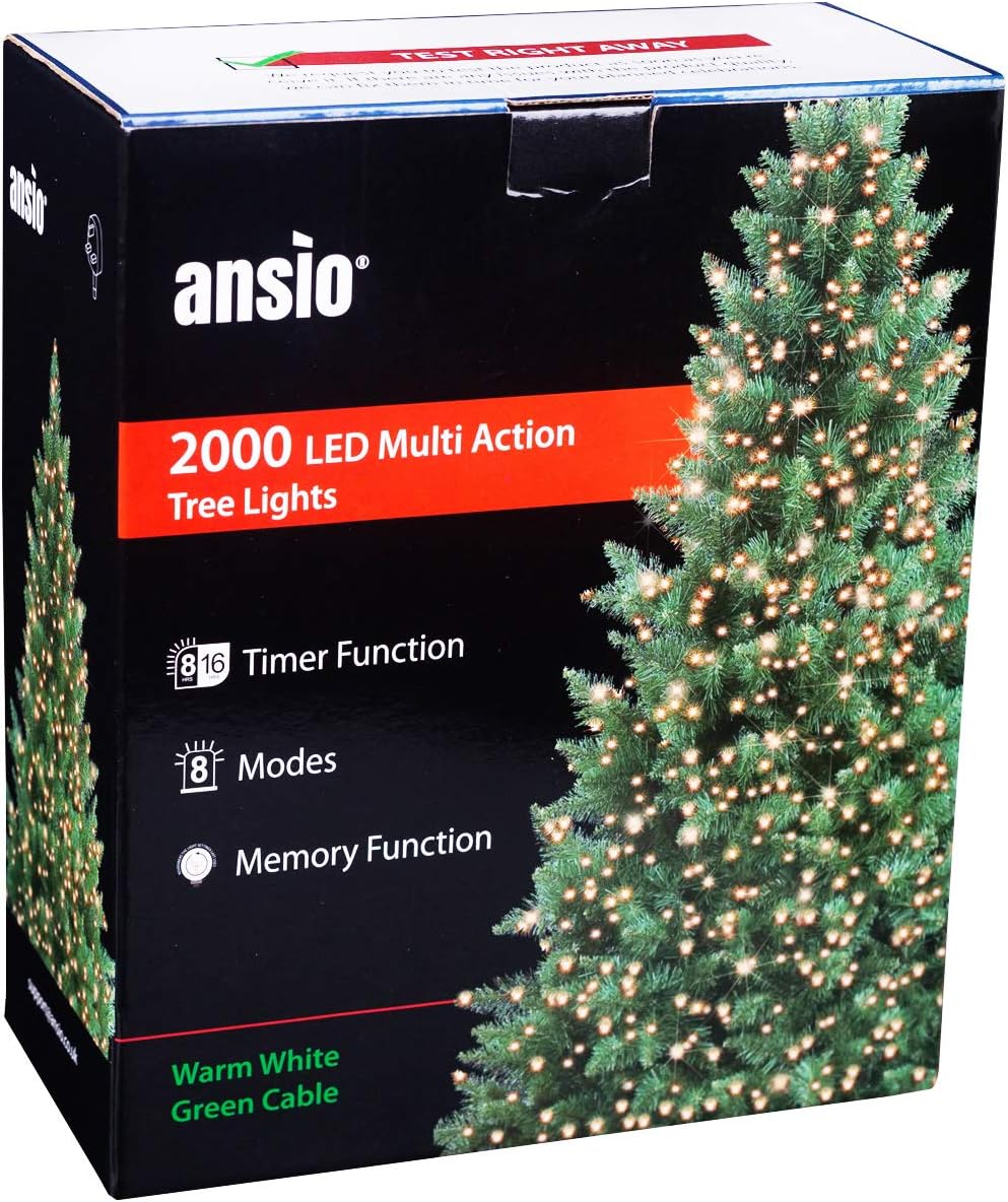 Christmas Lights 2000 LED 50m/164ft Fairy Lights Plug in, Indoor