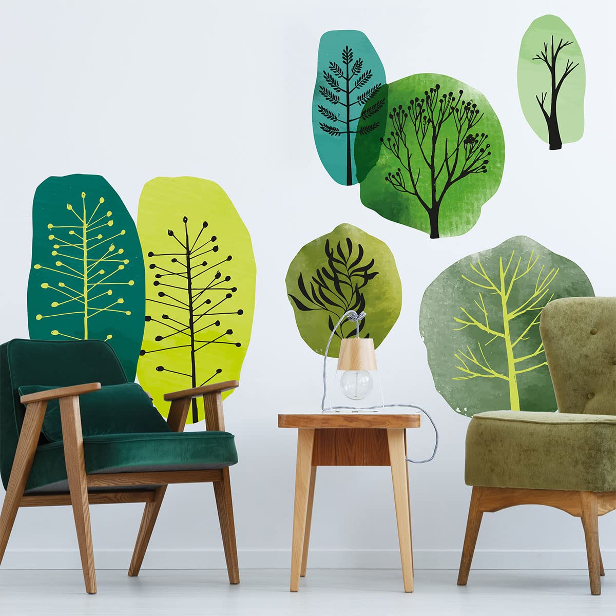 Ambiance Sticker Non-Woven Wallpaper Giant Frescoes Pre-Pasted Natural Alberi Decorative Label H 65 x L 60 cm