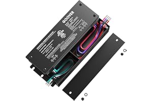 GOOVER 60W Dimmable LED Driver, AC 100V-277V to DC 12V Transformer, 5-in-1 Dimming: ELV/MLV/TRIAC / 0-10V / 1-10V / 10V PWM/Potentiometer, Waterproof IP67 and UL Listed,Class 2