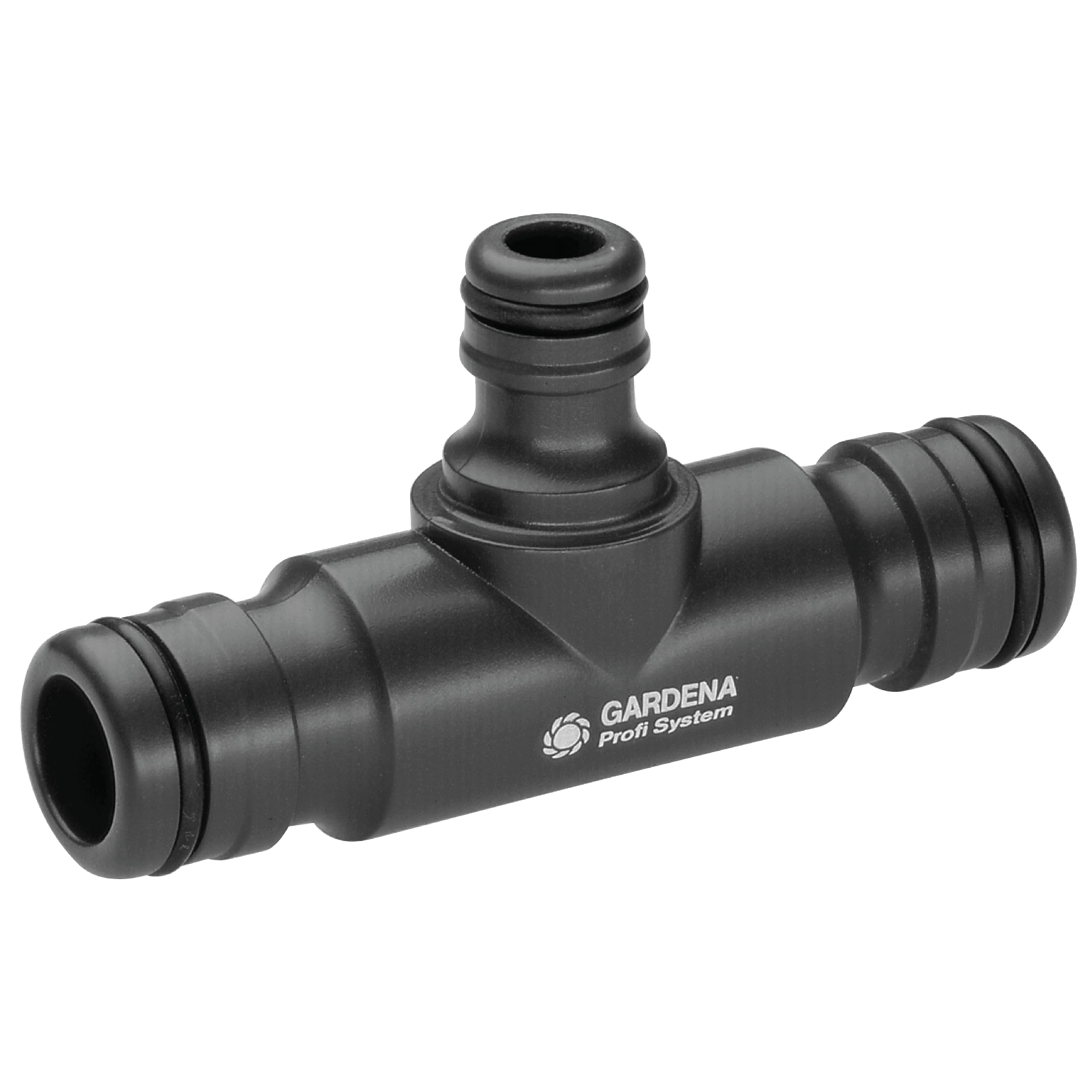 Gardena Profi-System Tee: Transition Piece of Professional System on Original Gardena System for Higher Water Flow (2835-20), Black