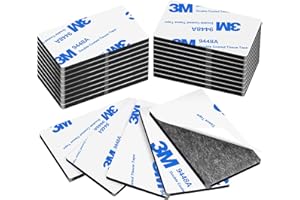 Monsensiy 60pcs 3mm Double Sided Adhesive Pads, Heavy Duty Double Sided Sticky Tape for Walls，Black Self-Adhesive Foam Rectangular Wall Sticky for Hanging, Office,Home,DIY Projects