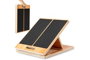 StrongTek Extra Wide Incline Board Wooden Stretching and Flexibility Training, 5 Adjustable Angles, 350lbs Capacity