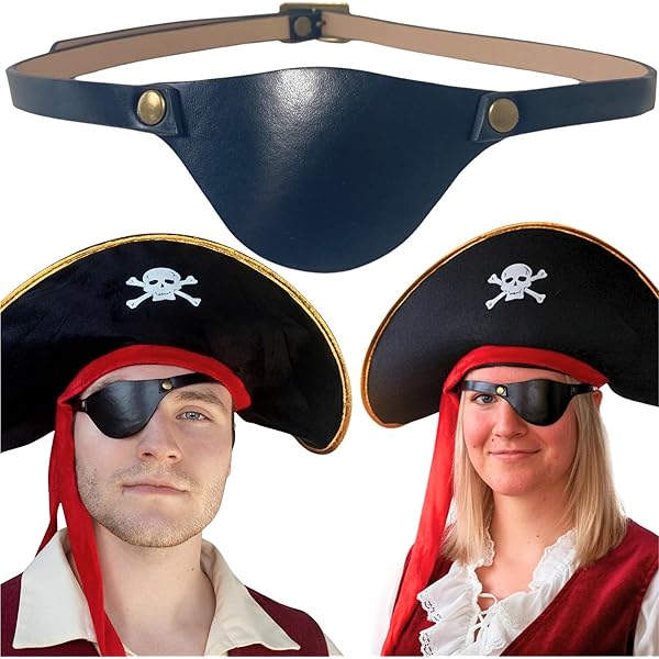 Amazon.com: Black Leather Eye Patch eyepatch Cosplay Larp