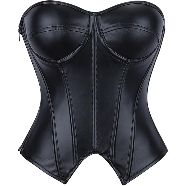 Amazon.com: bslingerie® Womens Faux Leather Zipper Front Bustier