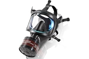 Gas Masks Survival Nuclear and Chemical, Gas Mask Military Tactical Respirator, Full Face Respirator Mask with 40mm Activated
